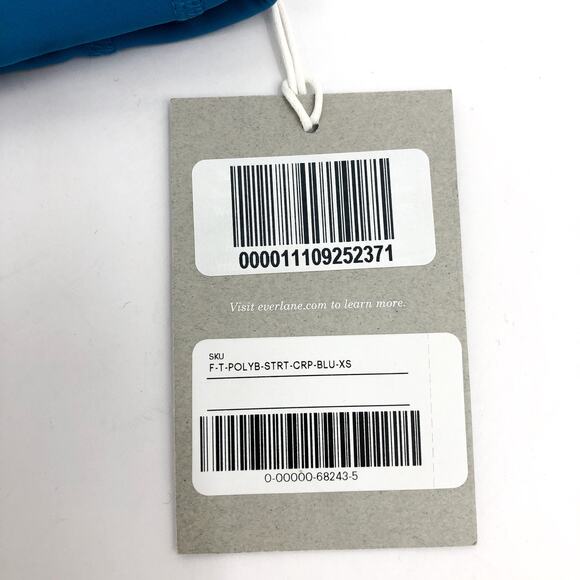 EVERLANE Women's The Perform Crop Top XS Blue Criss-Cross Sports Bra NWT - Picture 8 of 11